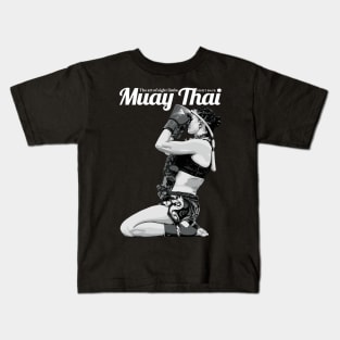 Muay Thai Girl Fight Back Kids T-Shirt